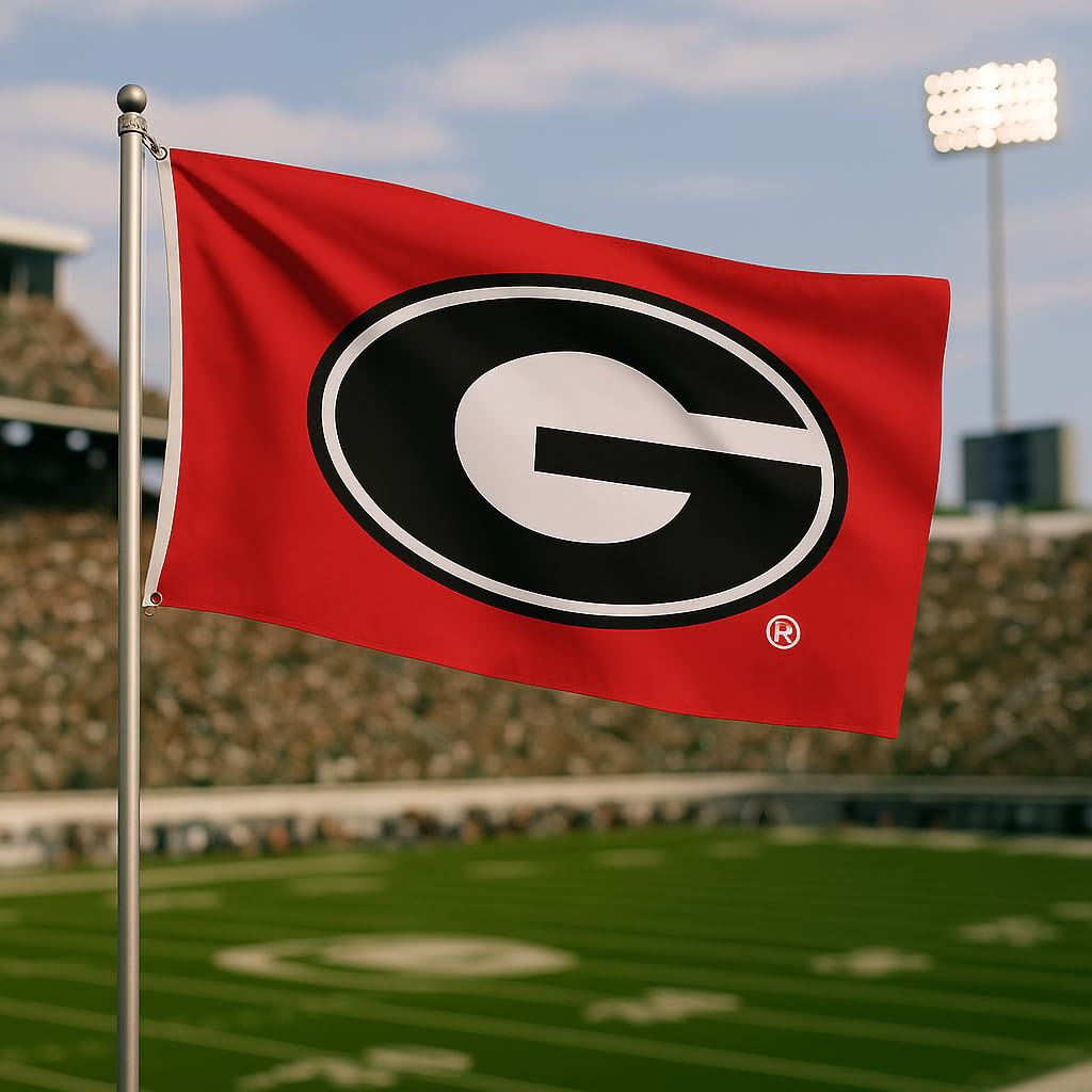 BSI NCAA Georgia Bulldogs 3 x 5 Outdoor Flag Durable with Grommets | Heavy Duty Flag & Banner for Garden Patio | Indoor Wall Decor for Room | Works with Flag Poles for Outside House (Red) - Image 6