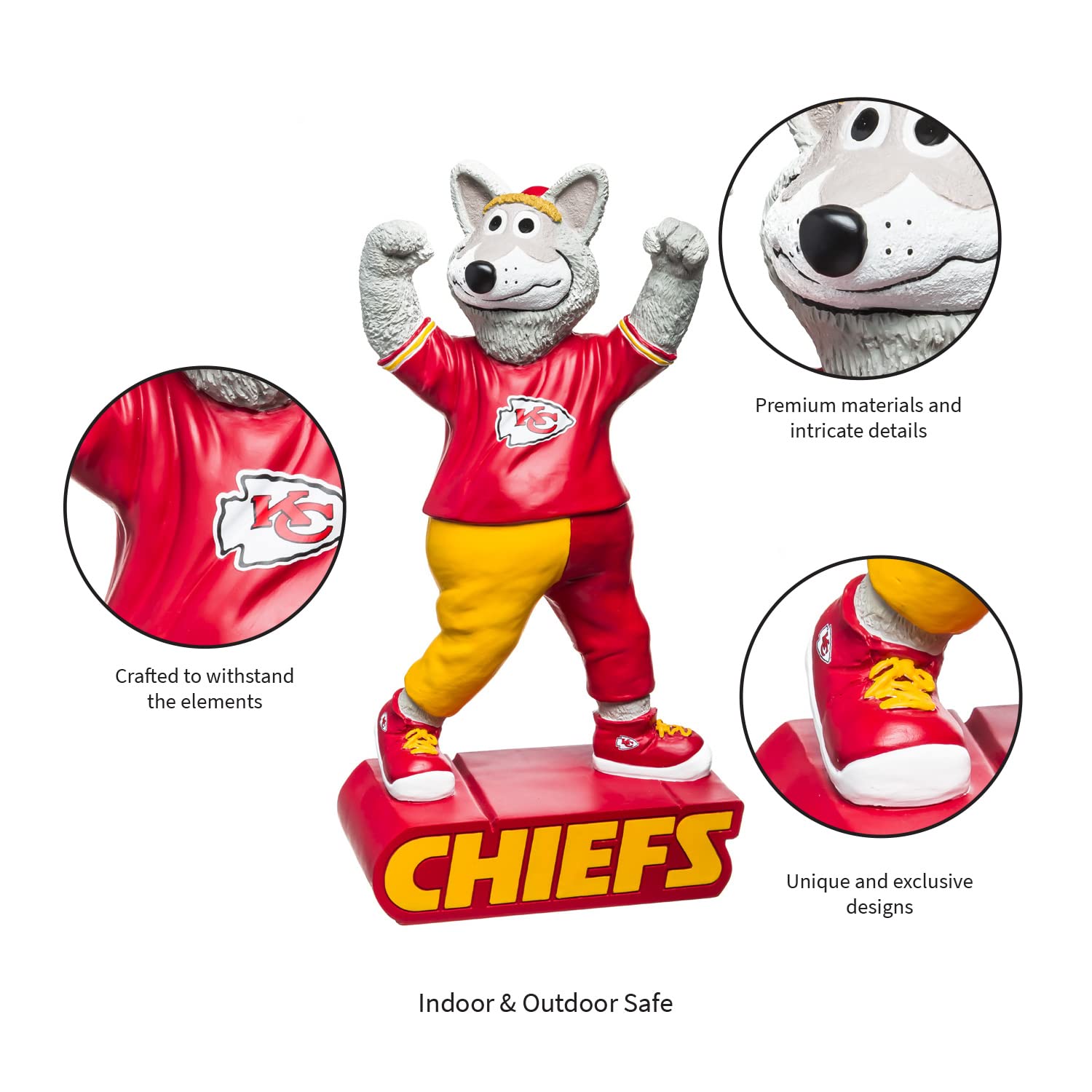 Evergreen Enterprises NFL Kansas City Chiefs Mascot DesignGarden Statue, Team Colors, One Size - Image 4