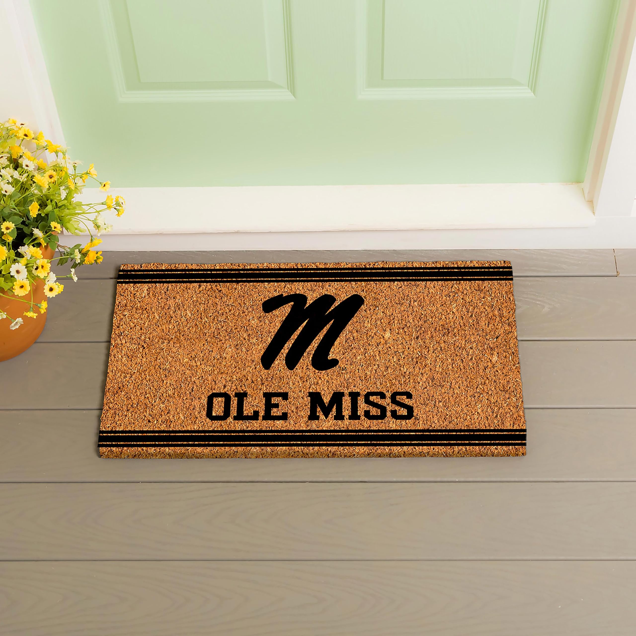 NCAA University of Mississippi Coir Door Mat, Indoor and Outdoor Entryway, 28 x 16 Inches Non Slip Back Welcome Floor Mats for Muddy Dog Paws, Weather-Resistant Front Door Entrance Home Décor - Image 7
