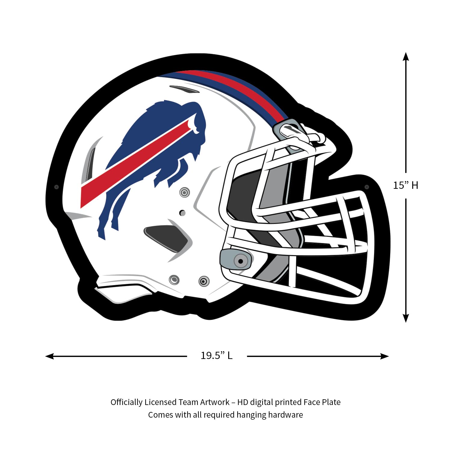 Team Sports America Evergreen NFL Buffalo Bills Ultra-Thin LED Light Wall Sign Décor | Full Size Replica Helmet | - 19.5 x 15 Inches | Made in USA - Image 3