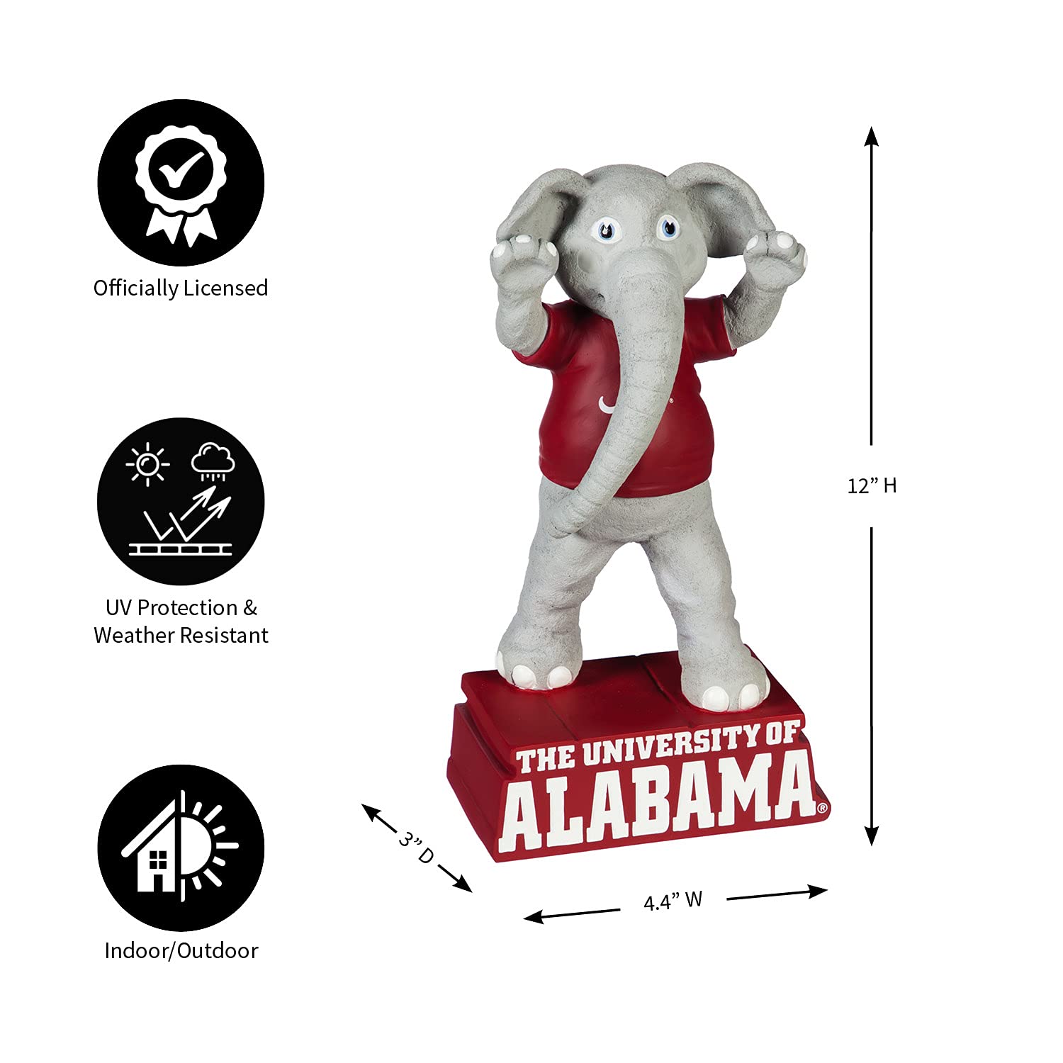 Team Sports America NCAA University of Alabama Fun Colorful Mascot Statue 12 Inches Tall - Image 4