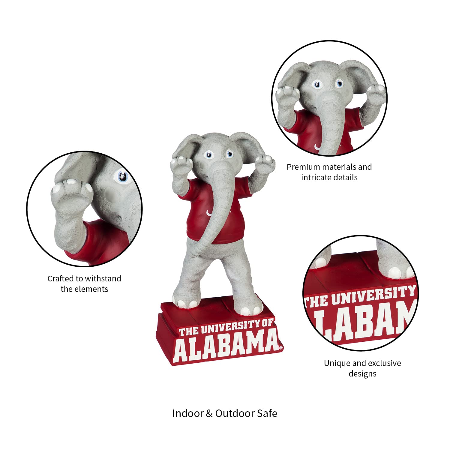 Team Sports America NCAA University of Alabama Fun Colorful Mascot Statue 12 Inches Tall - Image 5