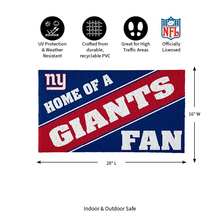 Team Sports America New York Giants, Officially Licensed Door Mat 28 x 16 Inches Indoor Outdoor Sports Fan Rug - Image 3