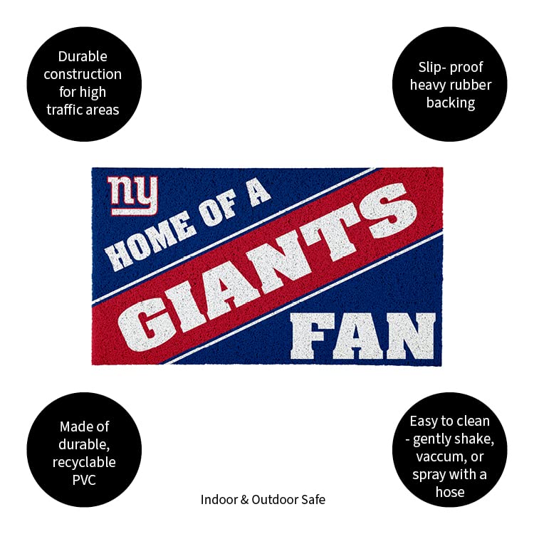Team Sports America New York Giants, Officially Licensed Door Mat 28 x 16 Inches Indoor Outdoor Sports Fan Rug - Image 4