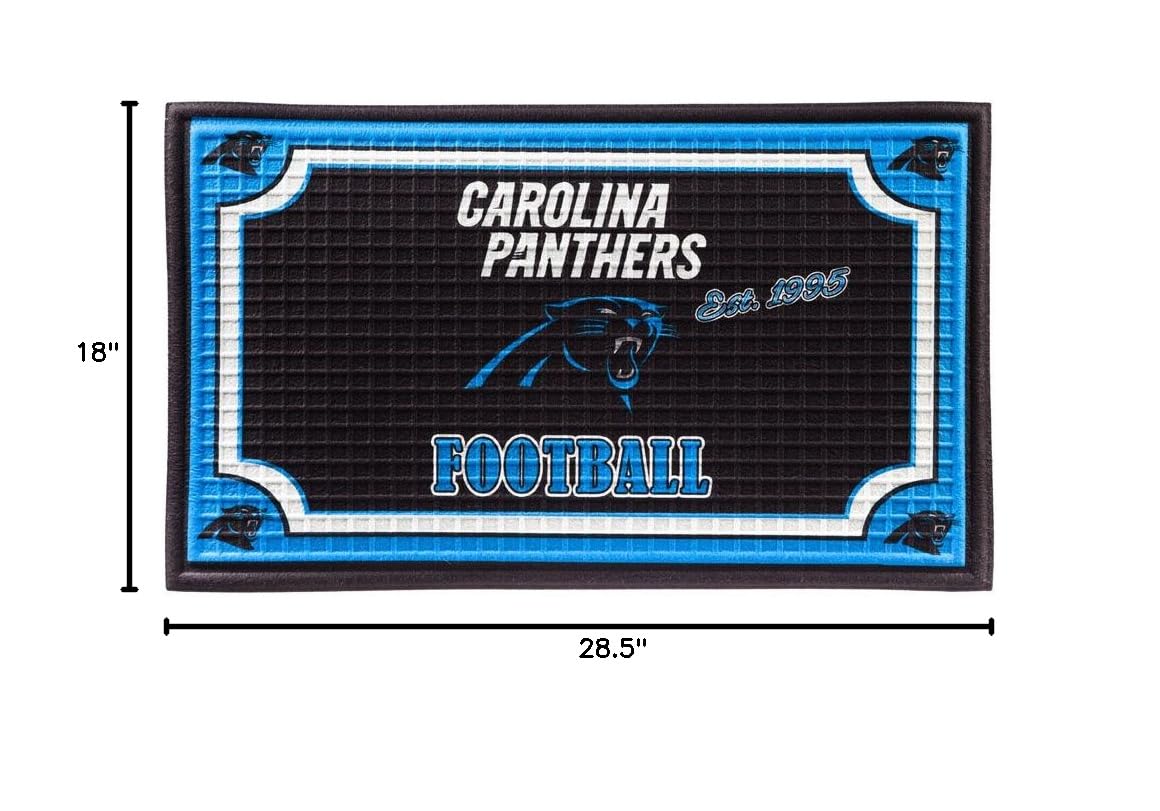 Team Sports America NFL Carolina Panthers Emobossed Outdoor Safe Mat 30" W x 18" H Durable Non Slip Floormat for Football Fans - Image 3