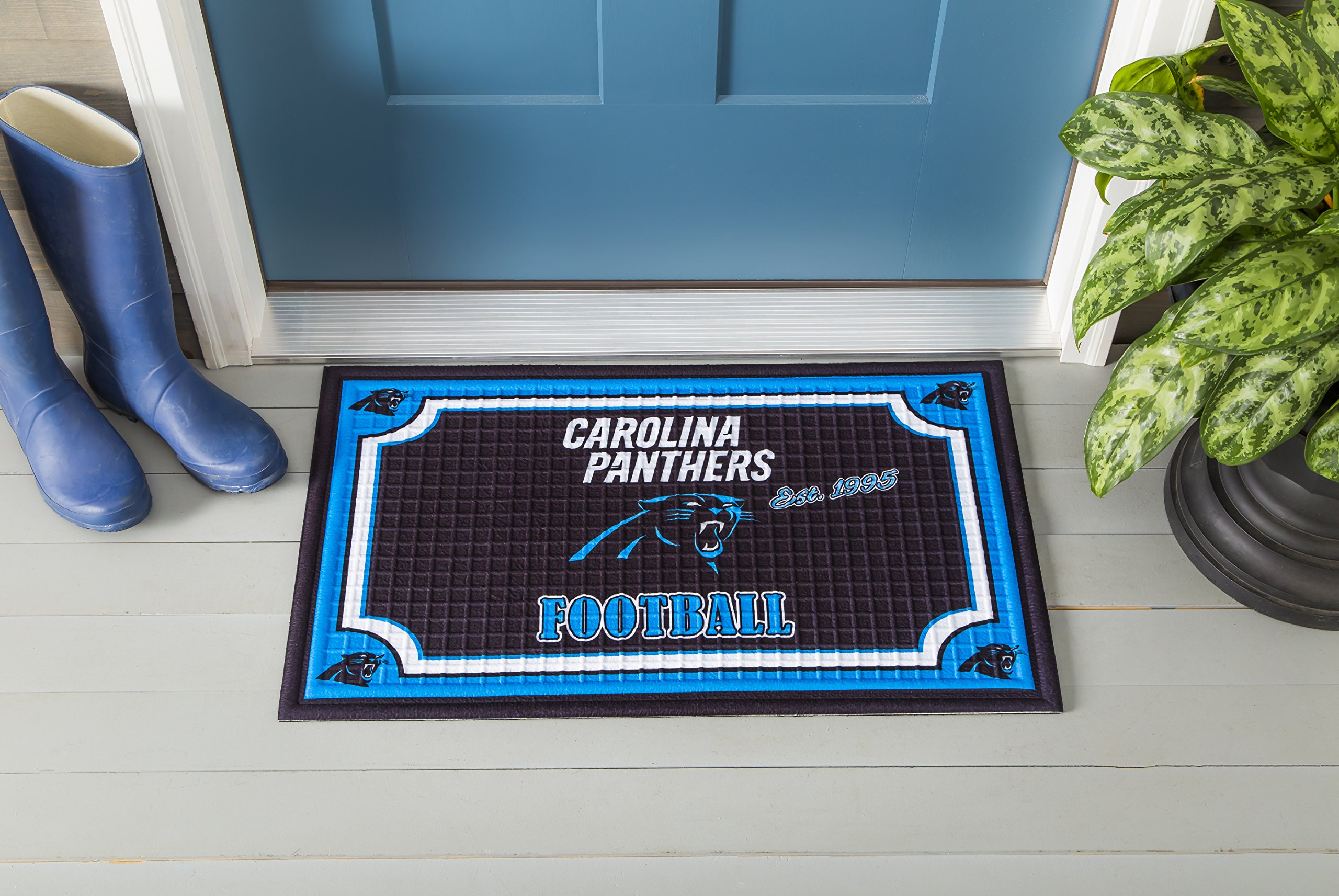 Team Sports America NFL Carolina Panthers Emobossed Outdoor Safe Mat 30" W x 18" H Durable Non Slip Floormat for Football Fans - Image 4