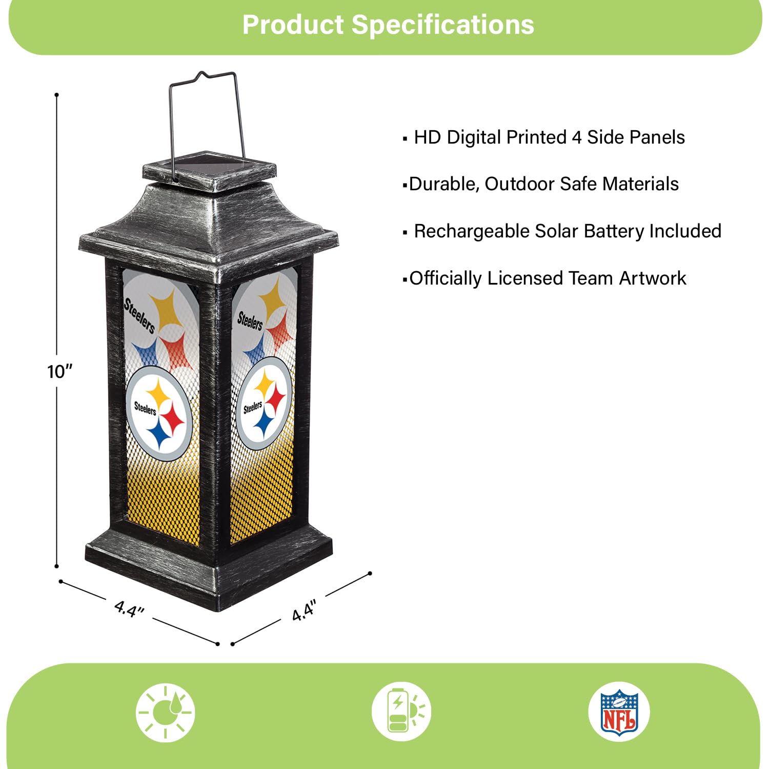 Team Sports America NFL Solar Powered Lantern - Image 4