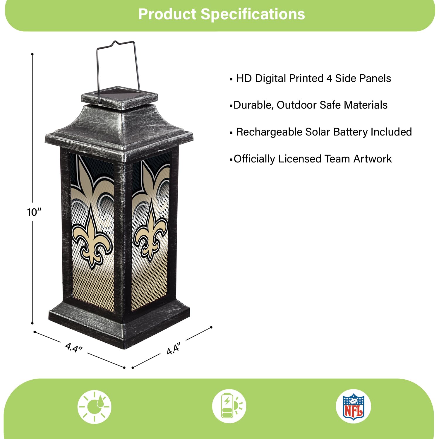 Team Sports America NFL Solar Powered Lantern - Image 4