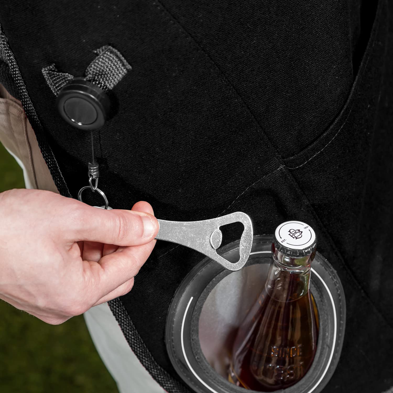 Team Sports America NFL Ultimate Grilling Apron with Bottle Opener and Insulated Beverage Holder, Adjustable Straps Men Women - Image 7