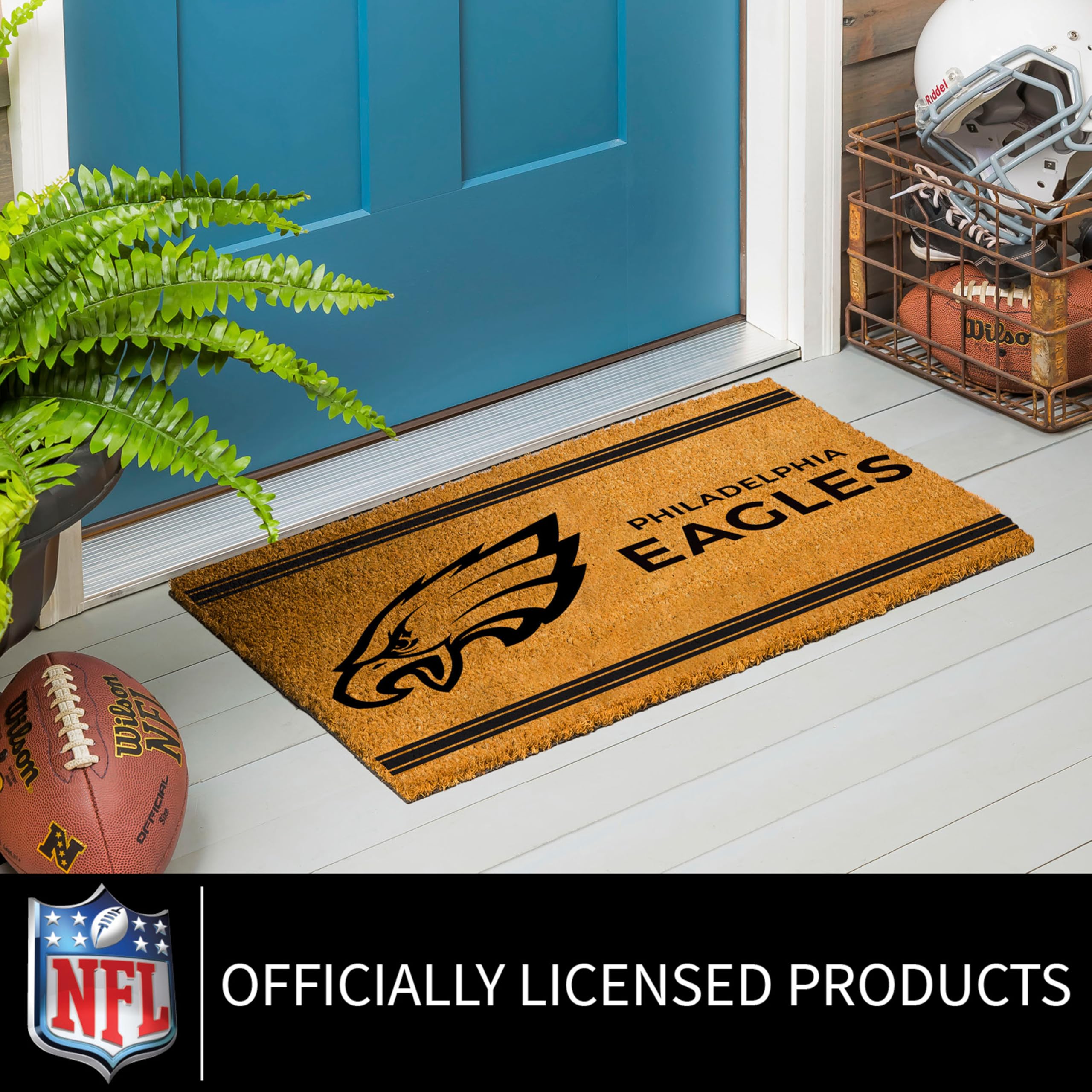Team Sports America Recyclable PVC Vinyl Indoor/Outdoor Weather-Resistant Philadelphia Eagles Door Turf Mat 28 x .5 x 16 Inches - Image 5