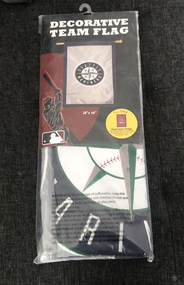 Team Sports America Seattle Mariners Premium Double Sided House Flag Banner, Applique Embroidered, 28x44 Inch - Image 3