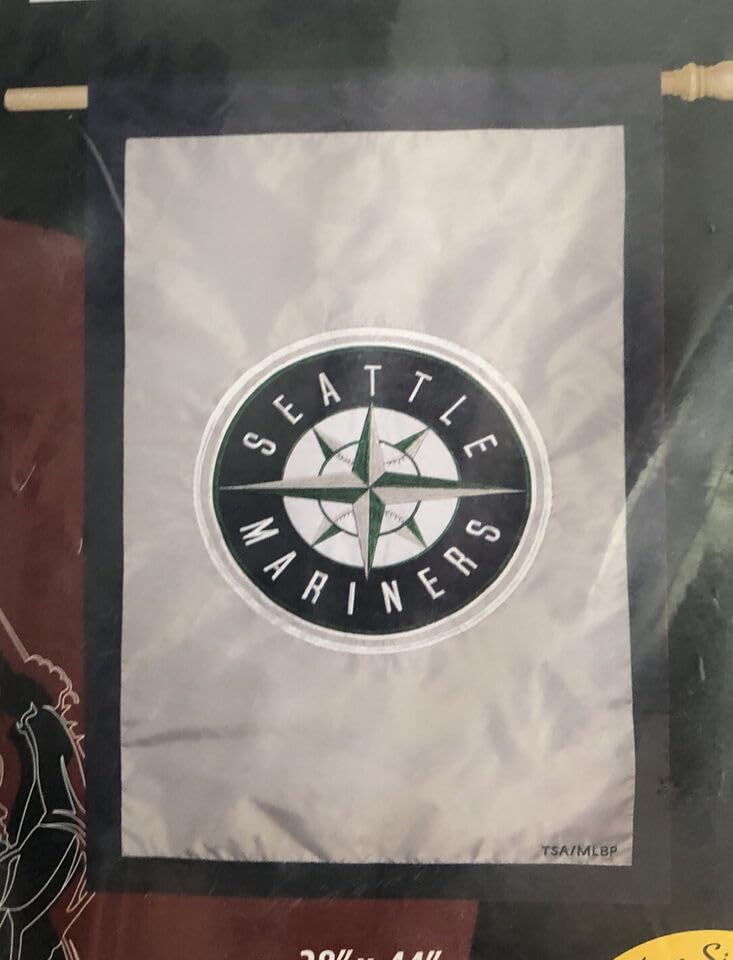 Team Sports America Seattle Mariners Premium Double Sided House Flag Banner, Applique Embroidered, 28x44 Inch - Image 4