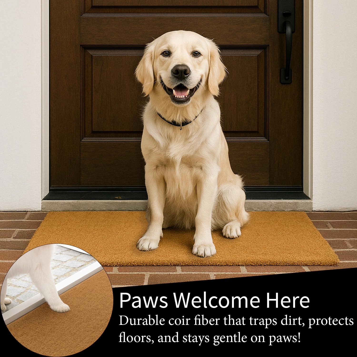 US Army Welcome Mat Coir Doormat, 28" x 16" Front Door Mat Outdoor Entrance, No Slip Door Rugs Entryway Indoor - Image 3